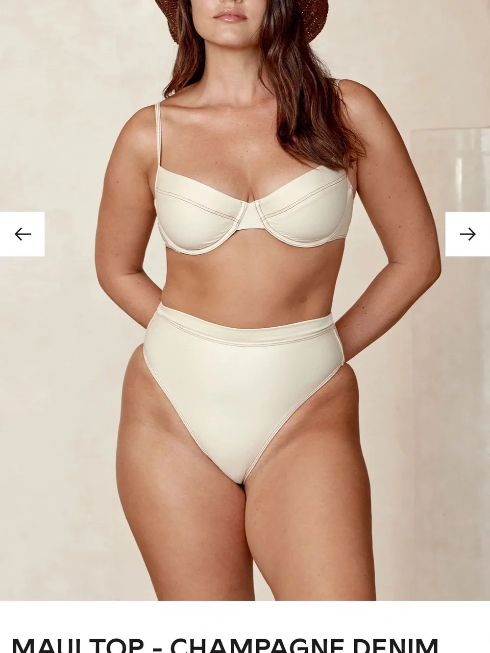 Monday Swimwear Maui Top in Champagne Denim